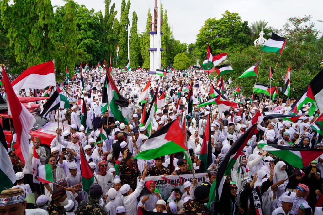 Ribuan Warga Tumpah Ruah Di Martapura Dalam Aksi Akbar Bela Palestina