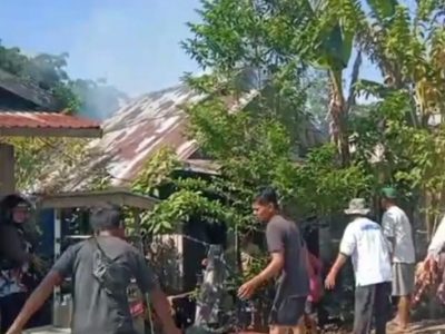 Kebakaran di Desa Tambak Baru Ulu, Satu Rumah Terbakar
